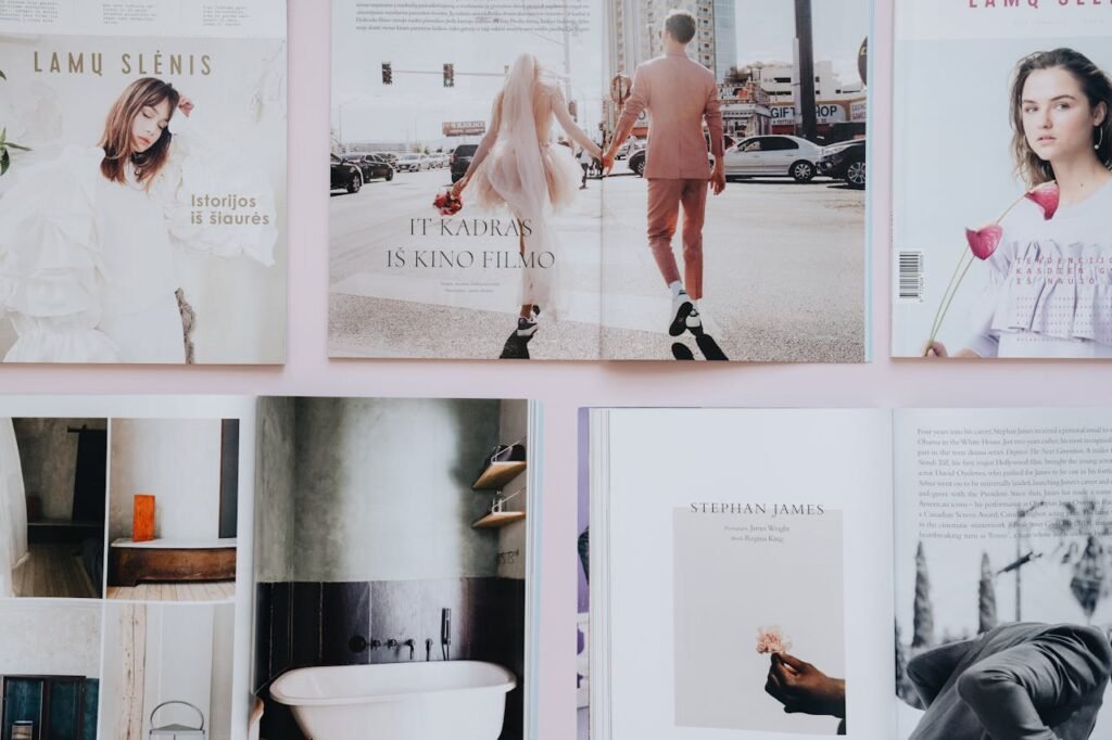 Explore various elegant magazine layouts, showcasing fashion, design, and more, perfect for creative inspiration.